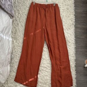 H&M Rust Wide-Leg Pants